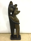 41 Inch Tall Wood Cat Statue