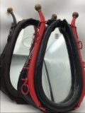 Lot of 2 Hanging Horse Collar Mirrors