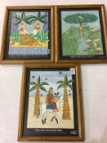 Lot of 3 Framed Paintings by Carlotta