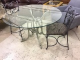 3 Piece Set Including Metal Base Table w/ Round