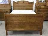 Antique Bed w/ Carving on Headboard