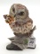 Porcelain Saw Whet Owl Statue w/ Butterfly by