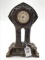 Sm. Heavy Brass Clock w/ Victorian Lady Design-