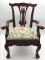 Child's Carved Arm Chair w/ Needlepoint Seat