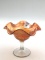 Fenton Carnival Glass Stemmed Compote-Marigold