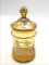 Amber Glass Covered Jar w/ Mary Gregory Decoration