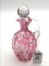 Vintage Cranberry Opalescent Cruet w/ Stopper