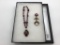 Lot of 2 Vintage Amethyst Stone & Beaded Necklace