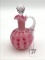 Vintage Cranberry Opalescent  Coin Dot Cruet