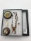 Vintage Ladies Red Stone Necklace & Stick Pin,