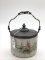 Antique Biscuit Jar w/ Sailboat Painted Design