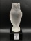 Lalique France Frosted Owl on Base