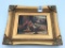 Sm. Framed Oil Painting-Chickens & Ducks