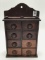 Wall Hanging Primitive Wood 8 Drawer Spice