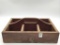 Primitive Divided Wood Basket w Cut Out