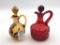 Lot of 2 Vintage Cruets Including Amber Glass