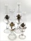 Lot of 4 Various Glass Kerosene Lamps w/