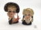 Lot of 2 Vintage Ladies Head Vases