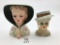 Lot of 2 Vintage Ladies Head Vases Including