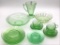 Lg. Group of Green Depression/Vaseline Glass