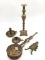 Group of Brassware Including 3-Various Size Candle