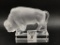 Lalique France Clear & Frosted Glass Bison