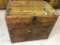Lg. Primitive Wood Lift Top Box Front Marked
