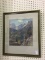 Framed Pastel Scenic Mountain Print Signed
