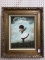 Framed Painting of Girl w/ Flowers Signed
