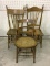 Lot of 3 Antique Wood Spindle Back & Cane Seat