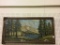 Framed Mountain Lake Landscape Painting