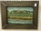 Rustic Framed Painting on Board of Country Farm