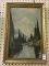 Framed Mountain Landscape Painting on Board