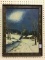 Framed Winter Landscape Painting on Board by