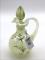 Signed Fenton Yellow Iridescent Glass Handled