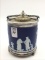 Wedgewood Jasperware Dark Blue Biscuit Jar