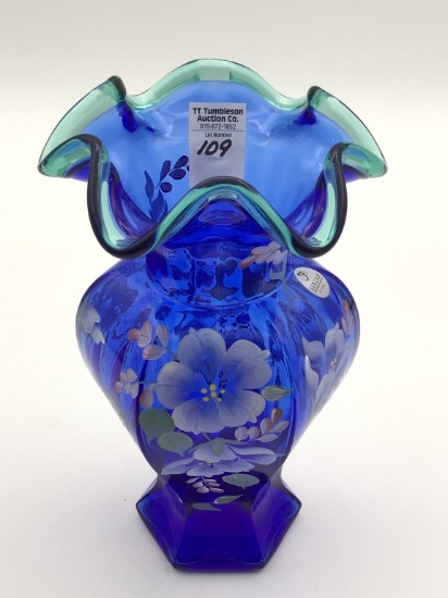Fenton 75th Celebration Vase w Floral