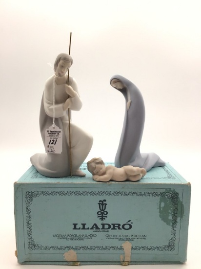 Three Piece Lladro Holy Family Matte Finish