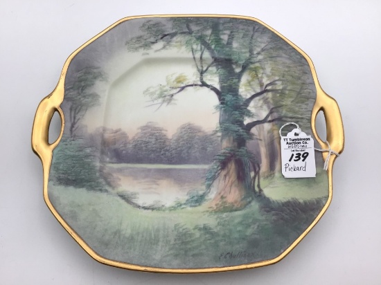 Pickard Studio Hand Painted Lake Side Forrest