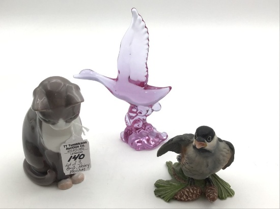 Lot of 3 Including B&G Cat Figurine #1876