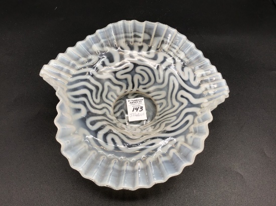 Jefferson White Opalescent Swirling Maze Bowl