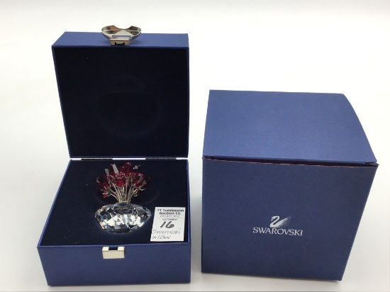 Swarovski Crystal Vase of Roses