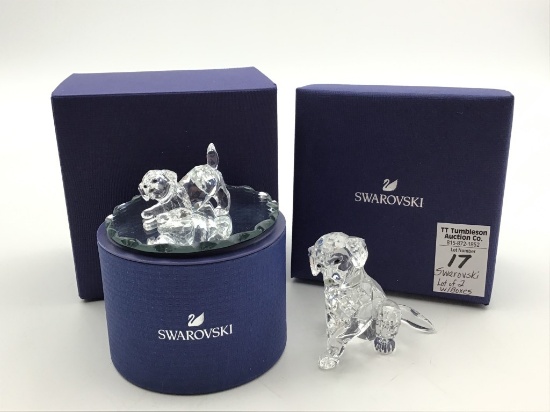 Lot of 2 Swarovski Including Lab Mother Dog