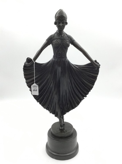 Lg. Art Deco Bronze of Dancing Ballerina