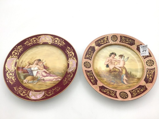 Lot of 2 Victorian Angel Cherub Design Plates