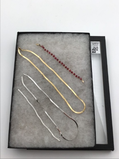 Lot of 4 Including 10 K Mexico Bracelet, 14K
