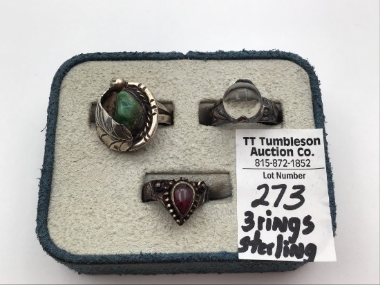 Collection of 3 Sterling Silver Rings