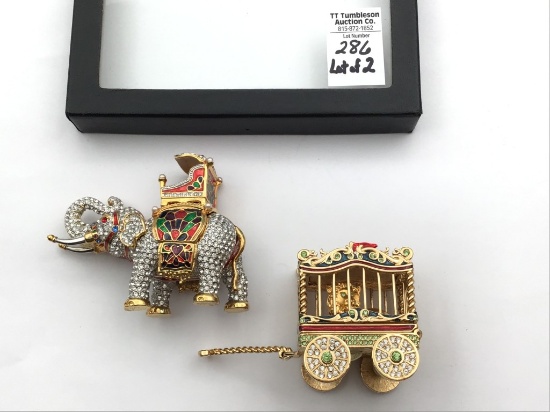 Lot of 2 Be-Jeweled Collector Boxes Including