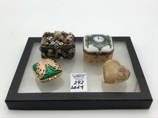 Lot of 4 Decorative Boxes Including Limoge