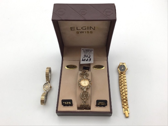 Lot of 3 Ladies Wristwatches Including